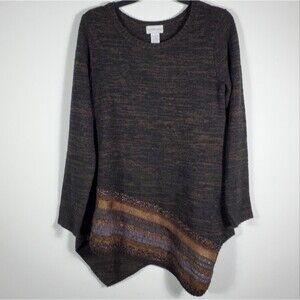 Soft Surroundings Wool Blend Asymmetrical Lagenlook Sweater Size Small